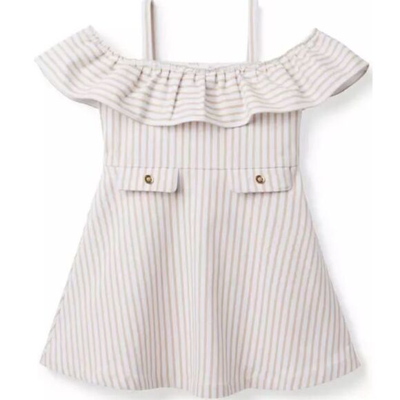 Beautiful Girls JANIE AND JACK STRIPED COLD SHOULDER DRESS Item 100042040 GOOD C - Picture 1 of 8